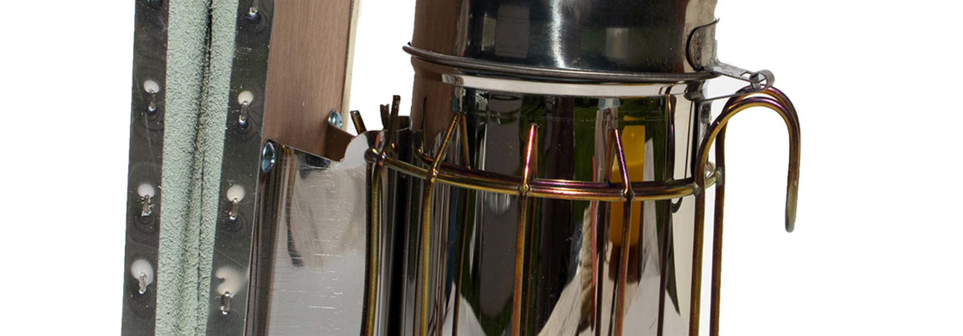 Inox beroker + warmteschild (80mm)