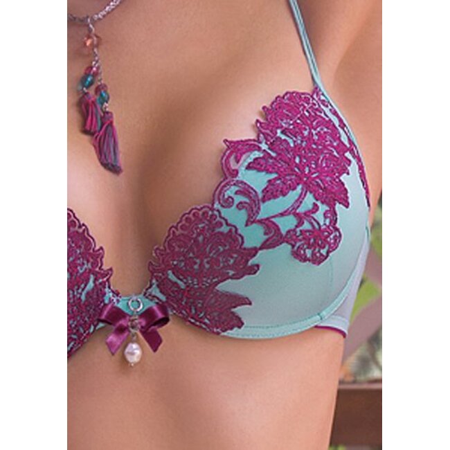 AMBRA Oil push bra · AMBRA · Platinum · Turqoise · Fuchsia