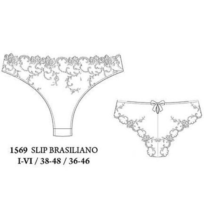 AMBRA SET (Oil push bra + brasil) Prestige-ivory