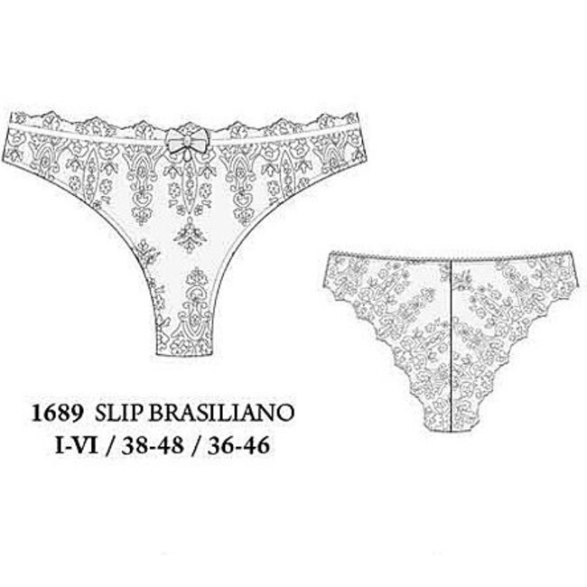 AMBRA SET (+ voorgevormde.BH Brasiliano) -Delice Weiß