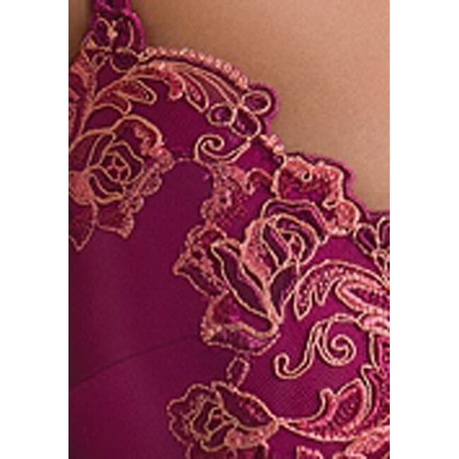 AMBRA SET- (oil push bra + brasil) Silk Fuchsia-red
