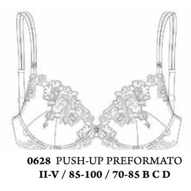 AMBRA SET- (pushup bra + brasil) Silk Fuchsia-red