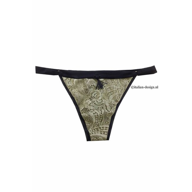 AMBRA SET (Öl Push BH + tanga) -Lurex-schwarz