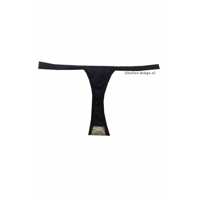 AMBRA SET (Öl Push BH + tanga) -Lurex-schwarz