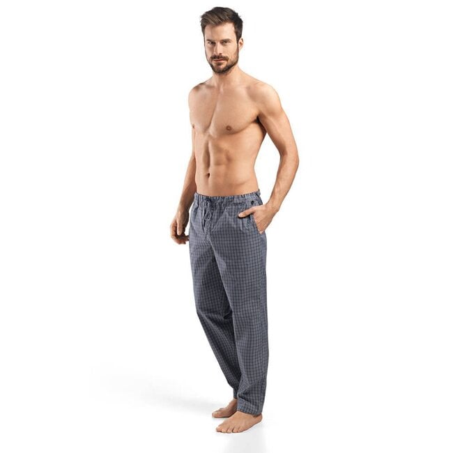 Hanro Men's·long·pants·grey·check·Hanro·Night·&·Day·75436