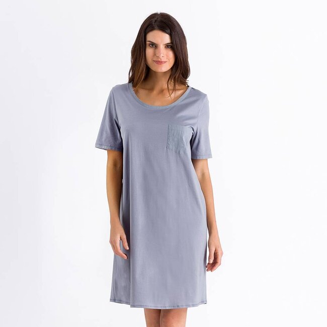 Hanro Damen·nachtkleid·cotton·de·luxe·grau