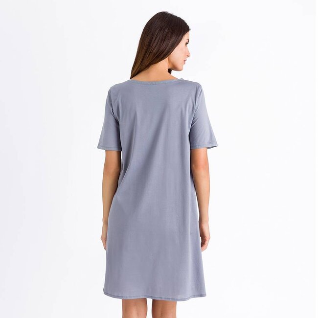 Hanro Dames·nachtjurk·cotton·de·luxe·grijs