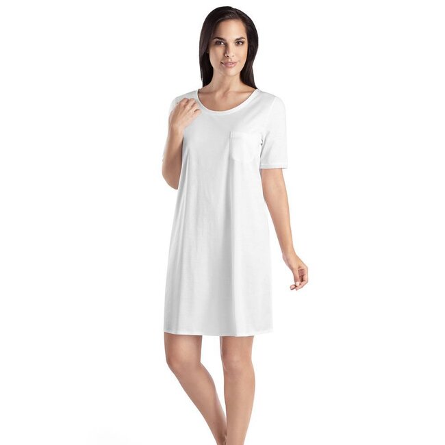 Hanro Damen·nachtkleid·cotton·de·luxe·grau