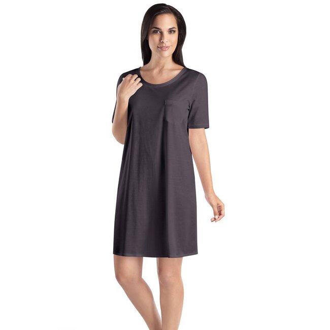 Hanro Damen·nachtkleid·cotton·de·luxe·grau
