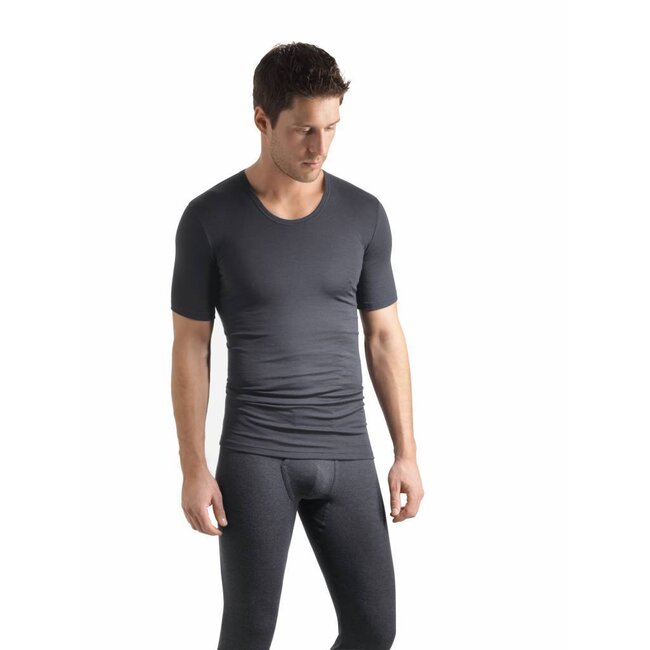 Hanro Men's·shirt·s/slv·Hanro·Woolen·Silk·grey·73401