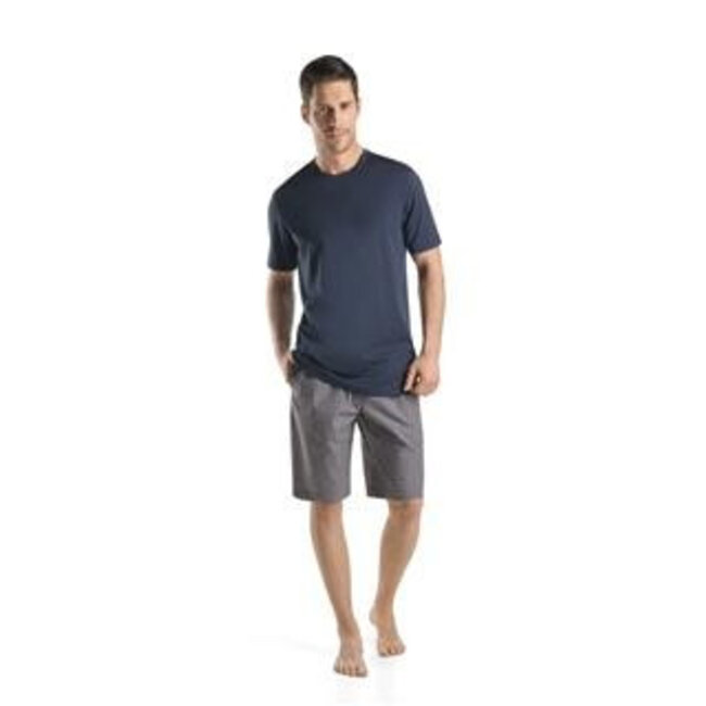 Hanro Heren·shirt·blauw·s/slv·Hanro·Night·&·Day·75430