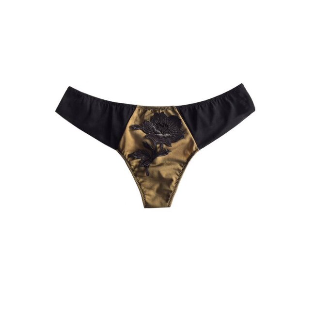 AMBRA String Ambra · · Laser · Blumen · · schwarzes Gold