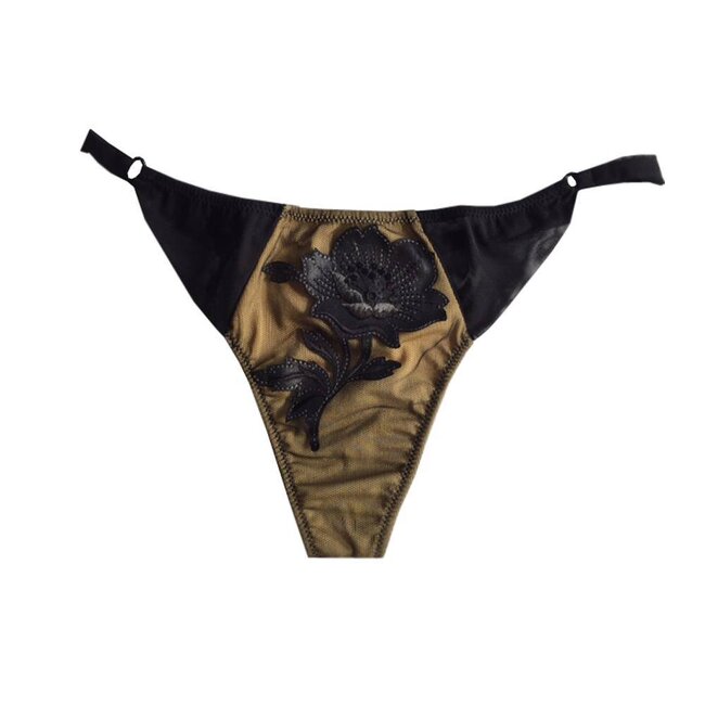 AMBRA Tanga Ambra · · Laser · Blumen · · schwarzes Gold