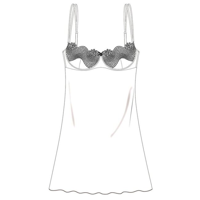 AMBRA Night dress with padded bra Dunes black / brown