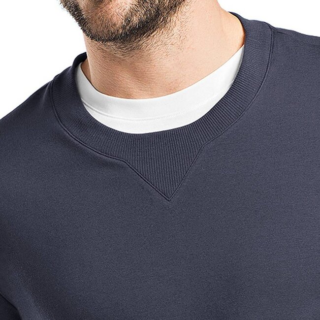 Hanro Heren·sweatshirt·ronde·nek·lange·mouw·blauw