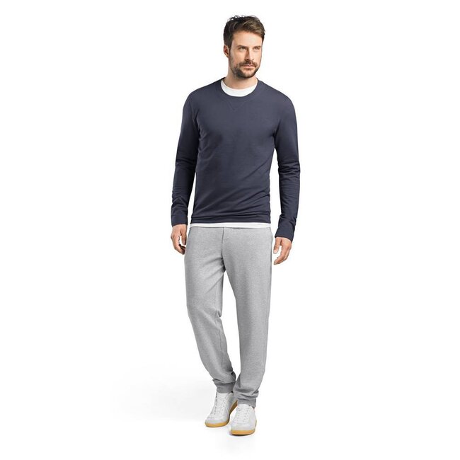 Hanro Men's·sweatshirt·round·neck·long·sleeve·blue