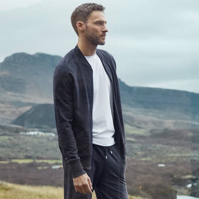 Hanro Living·herren·zip·jacket·blau