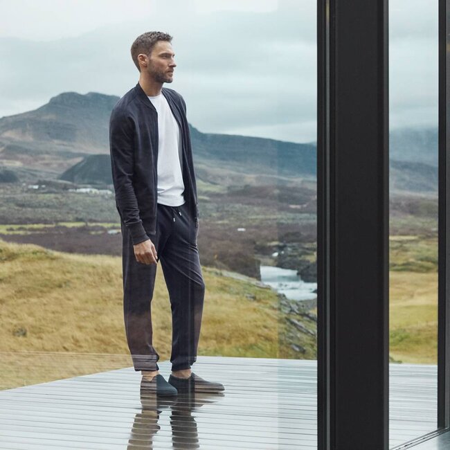 Hanro Living·herren·zip·jacket·blau