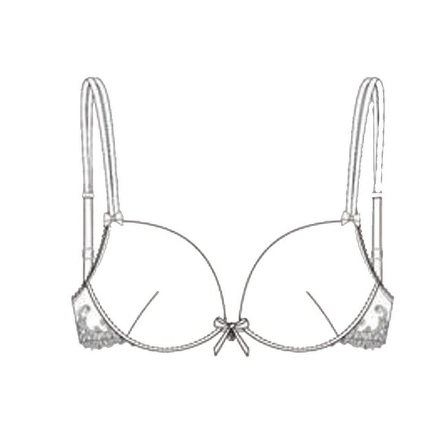 AMBRA Oil push bra SILK Carminio-red