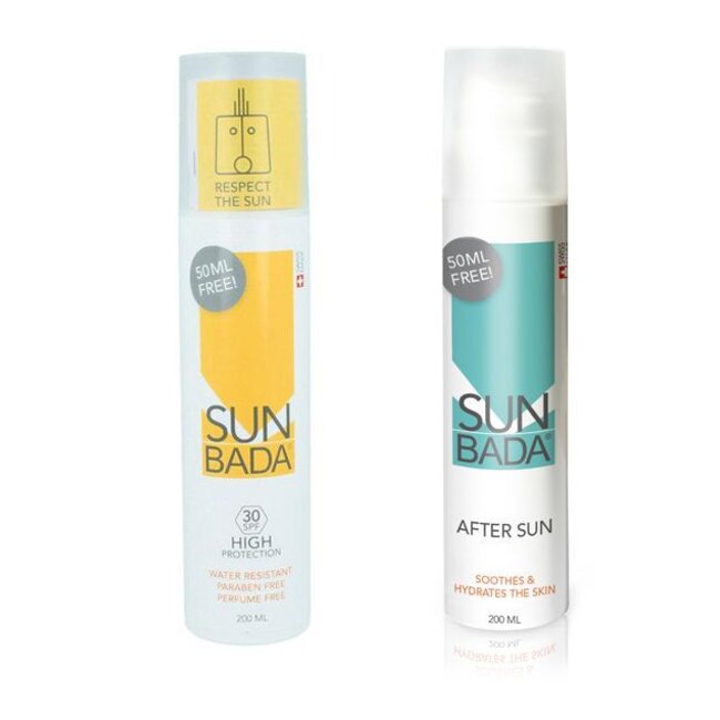 SET:  zonnebrandcreme + Aftersun  v. man vrouw peuter en baby!