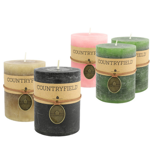 Countryfield Countryfield Stamp candle pink Ø7 cm | Height 14 cm