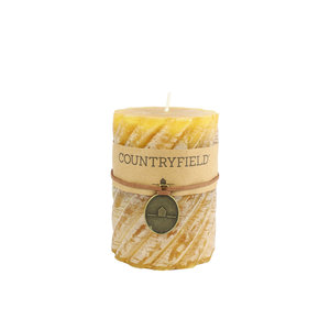 Countryfield Countryfield Stamp candle with Ribbel Amber Ø7 cm | Height 15 cm