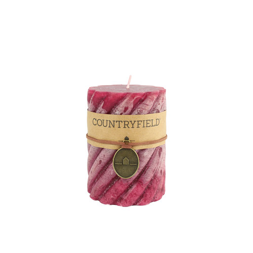 Countryfield Bougie de tampon countryfield avec ondulation violette Ø7 cm | Hauteur 7,5 cm