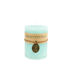 Countryfield Countryfield Stamp candle Turquoise Ø7 cm | Height 14 cm