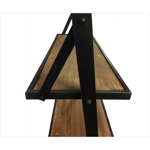 Decostar Wandrek Mano met 4 houten planken en metalen frame