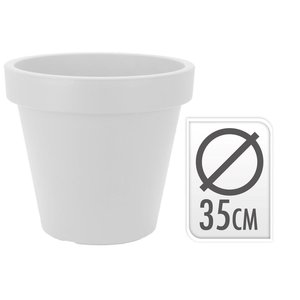 Flowerpot plastic around 35 cm white