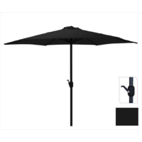 Parasol Zwart Ø300 cm voor Tuin en Terras | met handig opdraaisysteem