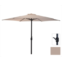 Parasol taupe Ø300 cm pour le jardin et la terrasse | avec un système d'amarrage pratique