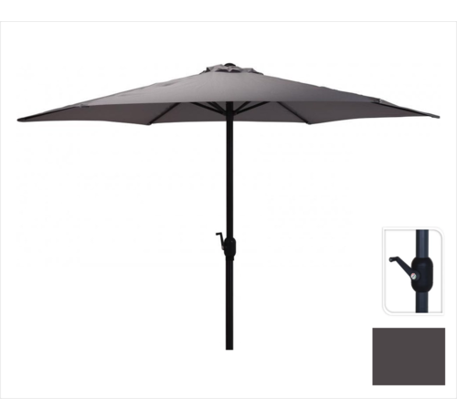 Antraciet Parasol voor Tuin En Terras | 300 cm met Handig Opdraaisysteem