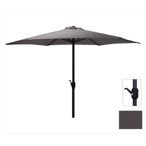 Pro Garden Anthracite parasol Ø300 cm pour le jardin et la terrasse | avec un système d'amarrage pratique