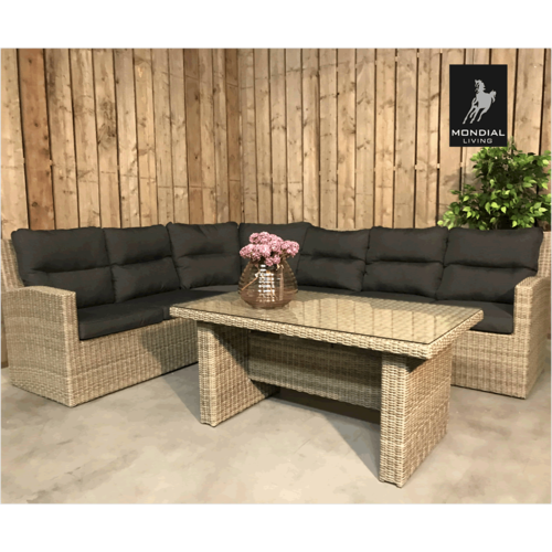 Mondial Living 6-persoons Loungeset Merano Forest Grey | Hoekset incl. tafel