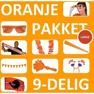 Orange party package Large | 9 Party supplies for WK Voetbal 2021