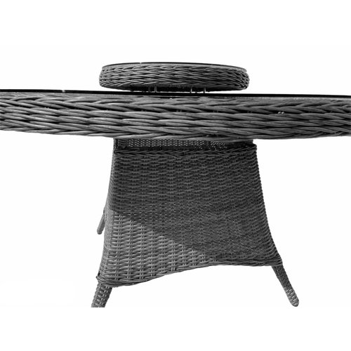 Mondial Living Garden table Paris Blended Gray ⌀150 cm | Glass table top