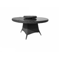 Garden table Paris Blended Gray ⌀150 cm | Glass table top