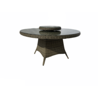 Garden table Paris Forest Gray ⌀150 cm | Glass table top