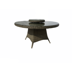 Mondial Living Garden table Paris Forest Gray ⌀150 cm | Glass table top