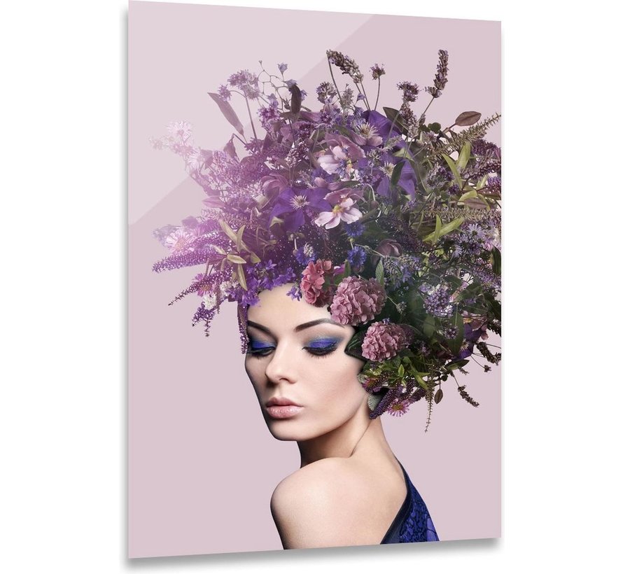 ter Halle® Glasschilderij 80 x 120 cm | Deep Purple Flowerlady