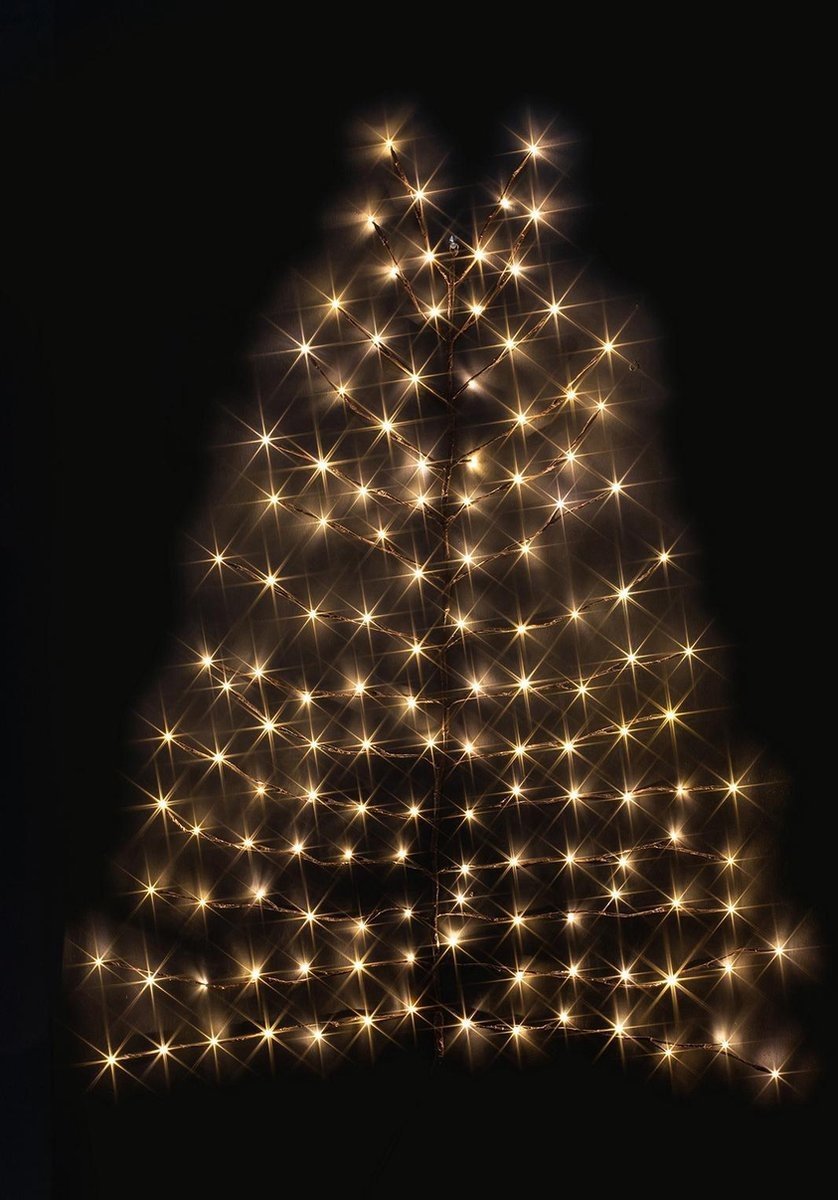 Countryfield LED-boom Kerstboom van LED-verlichting voor aan de muur 100 120 cm | 136 LED's | Kerstverlichting Kerst - Yellow Webshop