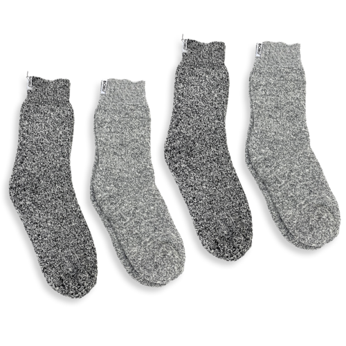 4 Paar BORU Wollsocken Grau - Größe 43-45