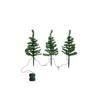 Set mit 3 kleinen künstlichen Weihnachtsbäumen 52 cm mit LED-Beleuchtung