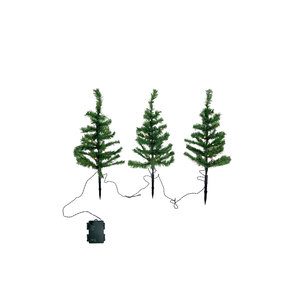 Set of 3 small artificial Christmas trees 52 cm with LED lighting