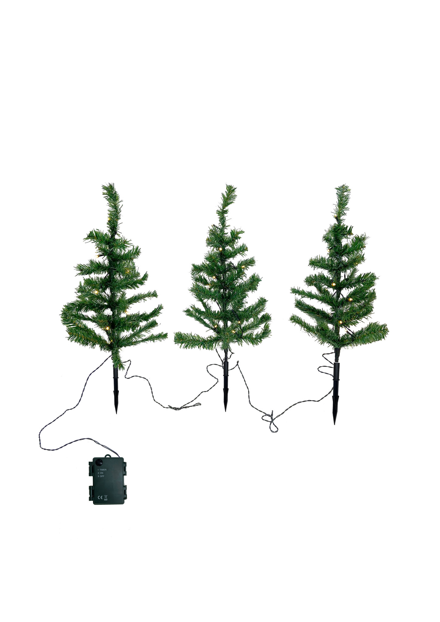 Vijandig rol Tijdig Set van 3 kleine Kunstkerstboompjes 52 cm met LED verlichting |  Kunstkerstbomen | Kerst - Yellow Webshop