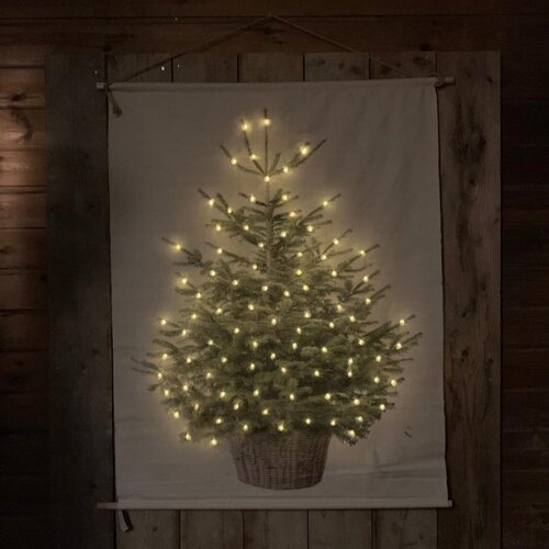 Countryfield Countryfield Wanddoek Kerstboom met LED - 110 x 136 cm Countryfield Countryfield Wanddoek Kerstboom met LED - 110 x 136 cm