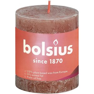 Bolsius BOLSIUS STUB COUT CANDLE SUEDE BRORN ø68 mm - Hauteur 8 cm - Brown rougeâtre - 35 heures de brûlure