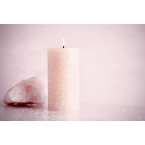 Bolsius Bolsius Stub candle Misty Pink Ø68 mm - Height 8 cm - Pink/Gray - 35 burning hours