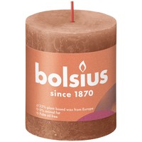 Bolsius Stub Bandle rose rose Ø68 mm - Hauteur 8 cm - Pink / Brown - 35 heures de brûlure